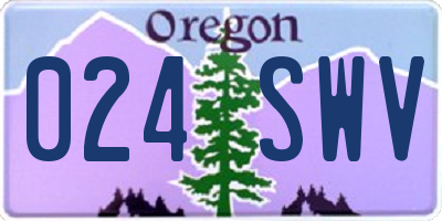 OR license plate 024SWV