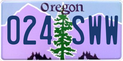 OR license plate 024SWW
