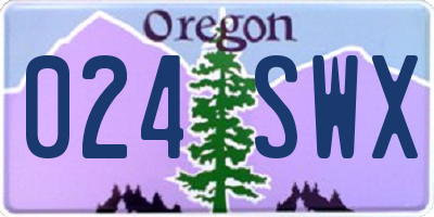 OR license plate 024SWX