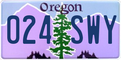 OR license plate 024SWY
