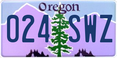 OR license plate 024SWZ