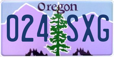 OR license plate 024SXG