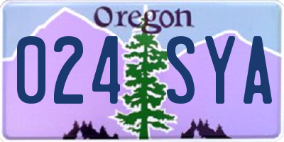 OR license plate 024SYA