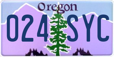 OR license plate 024SYC