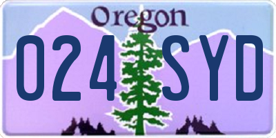 OR license plate 024SYD