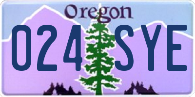 OR license plate 024SYE