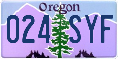 OR license plate 024SYF