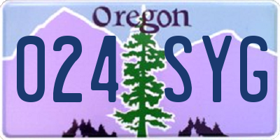 OR license plate 024SYG