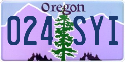 OR license plate 024SYI