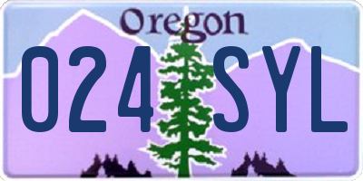 OR license plate 024SYL