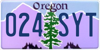 OR license plate 024SYT