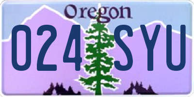 OR license plate 024SYU