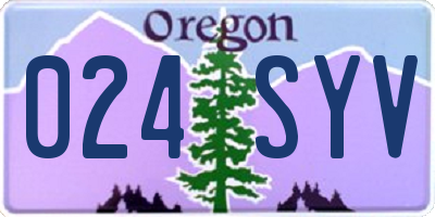OR license plate 024SYV