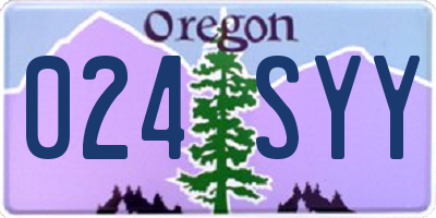 OR license plate 024SYY