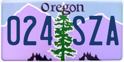 OR license plate 024SZA