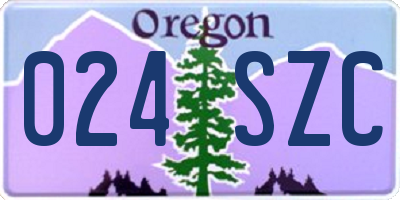 OR license plate 024SZC