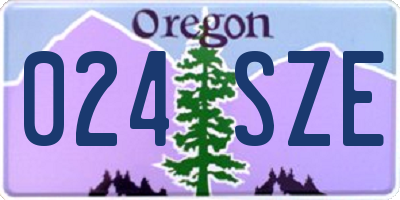OR license plate 024SZE