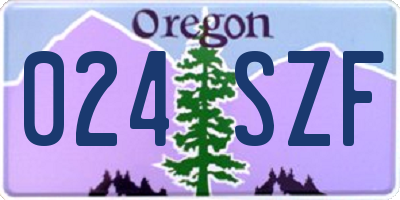 OR license plate 024SZF
