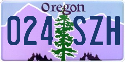 OR license plate 024SZH