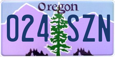 OR license plate 024SZN
