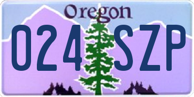 OR license plate 024SZP