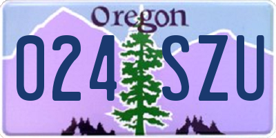 OR license plate 024SZU