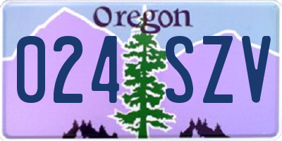 OR license plate 024SZV