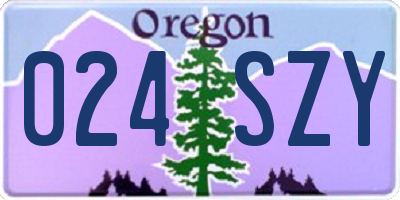 OR license plate 024SZY