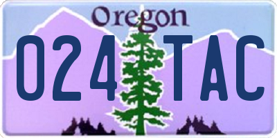 OR license plate 024TAC