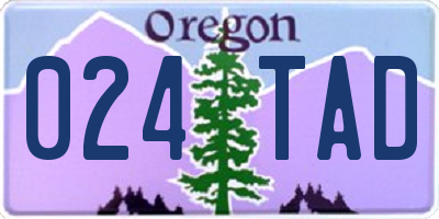 OR license plate 024TAD