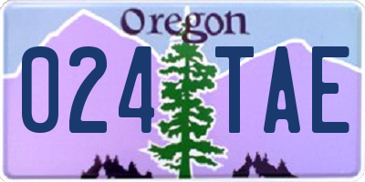 OR license plate 024TAE