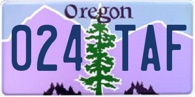 OR license plate 024TAF