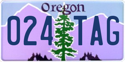 OR license plate 024TAG