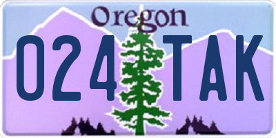 OR license plate 024TAK