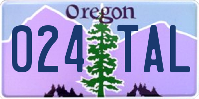 OR license plate 024TAL