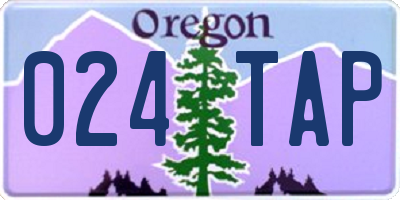 OR license plate 024TAP