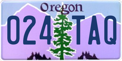 OR license plate 024TAQ