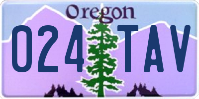 OR license plate 024TAV