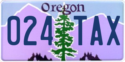 OR license plate 024TAX