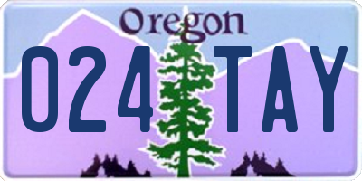 OR license plate 024TAY