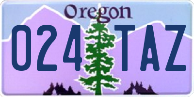 OR license plate 024TAZ