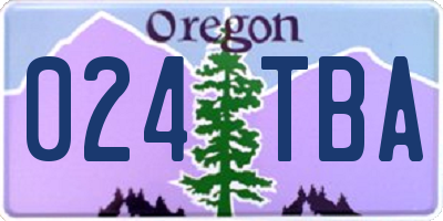 OR license plate 024TBA