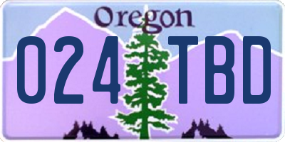 OR license plate 024TBD