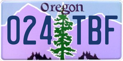 OR license plate 024TBF