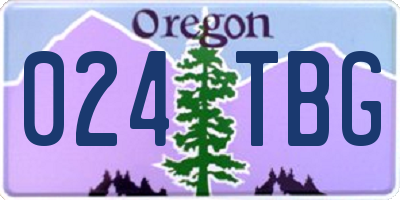 OR license plate 024TBG