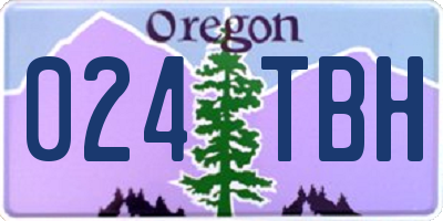 OR license plate 024TBH