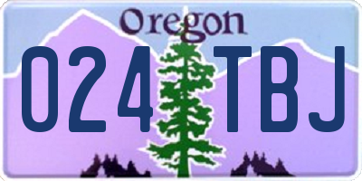 OR license plate 024TBJ