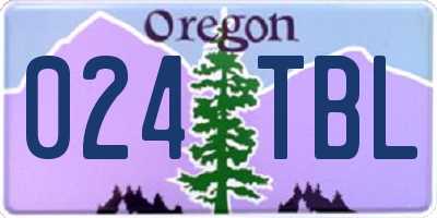 OR license plate 024TBL