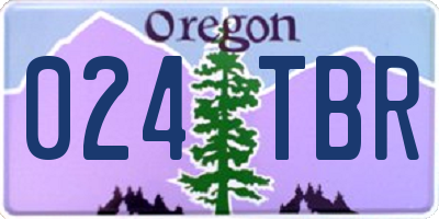 OR license plate 024TBR