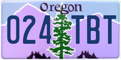 OR license plate 024TBT